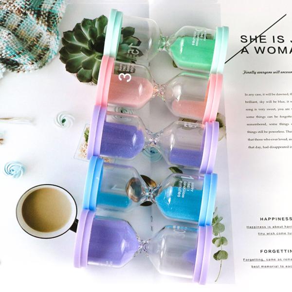 Wholesale price 5 minute 10 minute hourglass colored sand glass decorative hourglass glass sandtimers hourglass