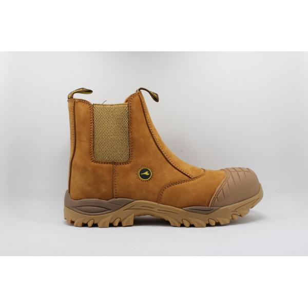 Anti-Piercing Leather Safety Shoes , Brown Mens Lightweight Work Boots Anti-Smashing