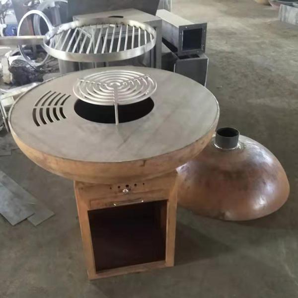 Cozimento moderno do ASSADO de Rusty Finish Corten Steel Fire Pit For Outdoor Kitchen do carvão vegetal