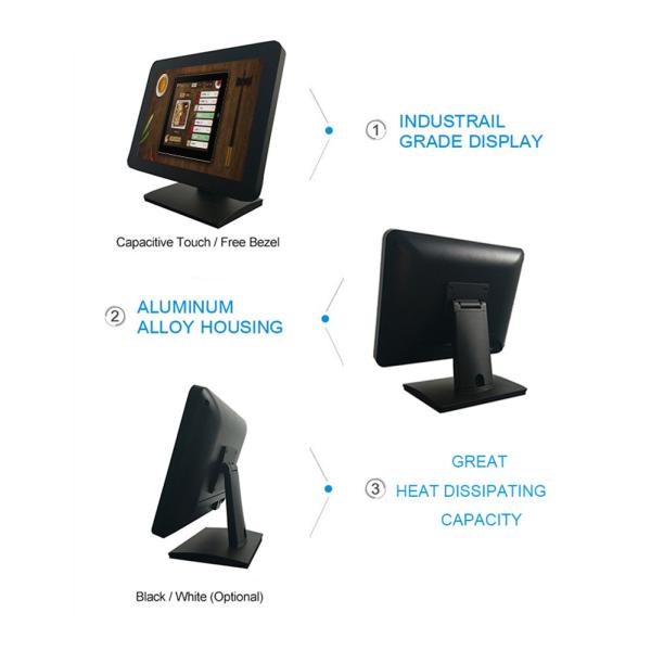 300CD/M2 Brightless Cashier System For Restaurant , CNC Aluminium Alloy Restaurant Till Systems
