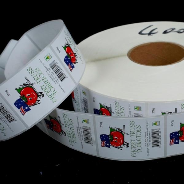 La nourriture faite sur commande de Pantone PMS marque l'autocollant adhésif imperméable