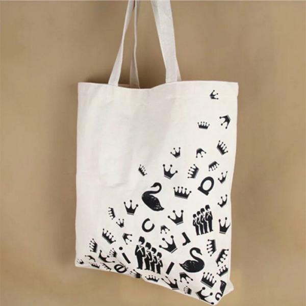 Elegant Square Canvas Tote Bags / Fashionable Small White Canvas Tote Bags