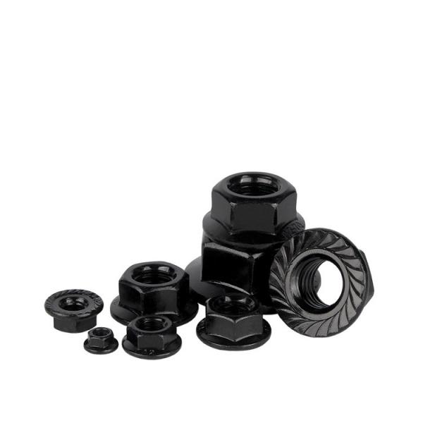 Nozes de flange de aço inoxidável Indústria geral M4 M5 M6 M8 M10 M12 Preto Amarelo Hexagonal