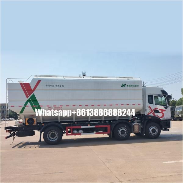 6*2 LNG 32000-37000 Litres Camions d'alimentation pour animaux  Semi-remorque pour matériaux en vrac  Camion de transport de nourriture en vrac