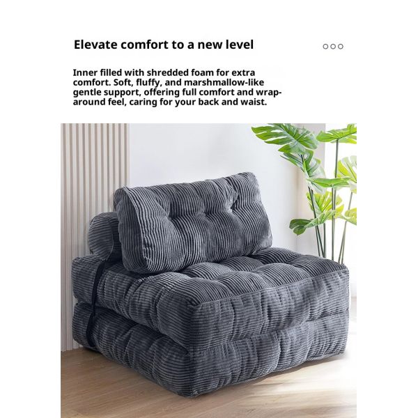 Single Seat Foldable Sofa Beds Convertible Sleeper Chair Compressed Sofa Square Modern Living Room Lounge Lazy Floor Sofa