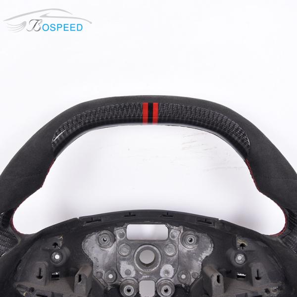 2022 Special Custom Real Cadillac Steering Wheel Alcantara Red Stripe With Patches