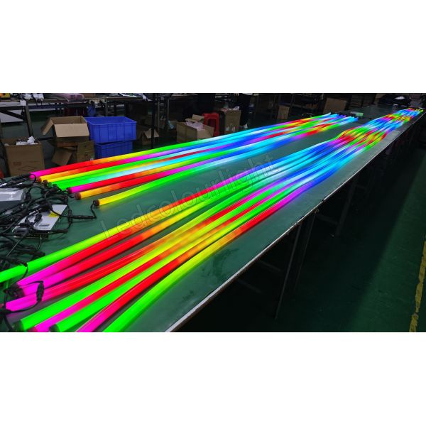 RGB 360 Luminous Black Silicone Flexible Neon Tube Lights for Clubs Bars Events