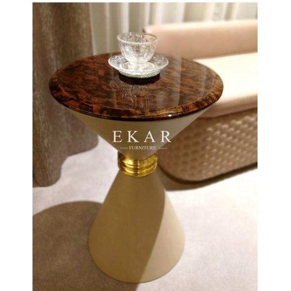 Unique End Small Round Hourglass Shaped Side Table W002H6B