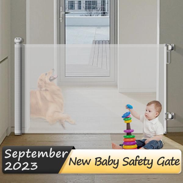 EN1930/CPC/ASTM 197 Inches Pvc Mesn Safety Barrier Baby Retractable Gate For Doorway
