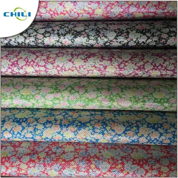 Fashionable Printed Faux Leather Fabric Shoes Application Customized Color