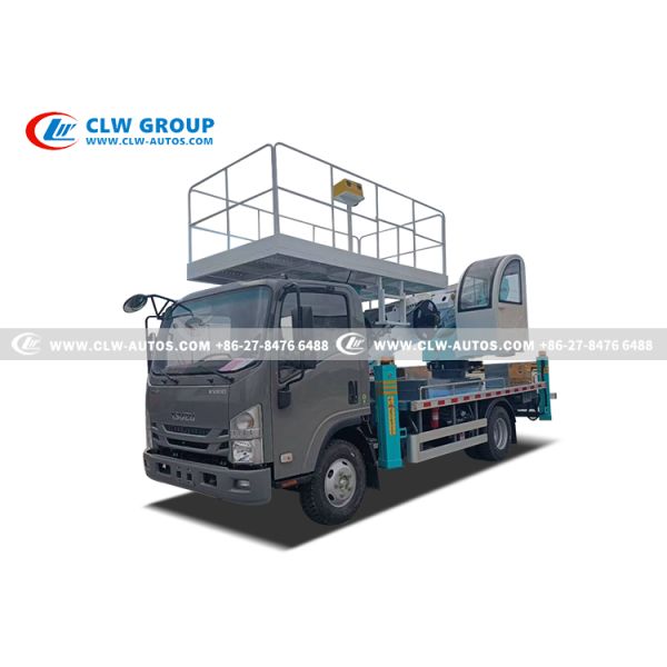 Isuzu KV100 4x2 23-Meter Aerial Work Platform Truck with 300kg Stainless Steel Platform and CAN Bus & Wireless Remote Control