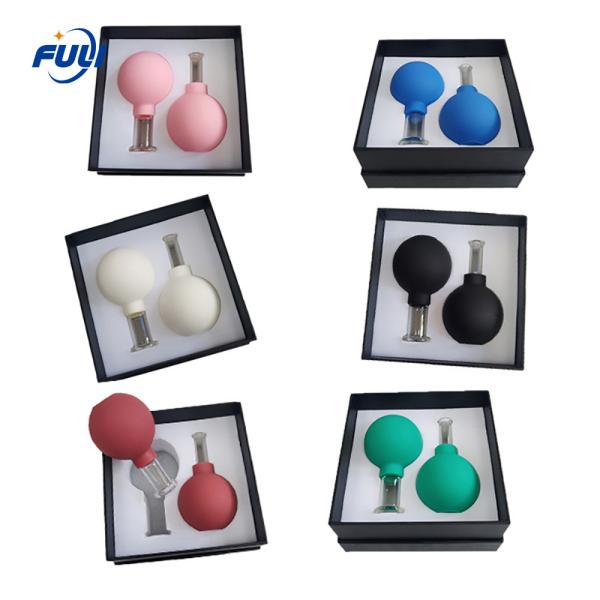 A Set Of Four Different Size Black Massage Cup Sets Silicone Anti-Cellulite Cup Reusable Facial And Body Cupping Device