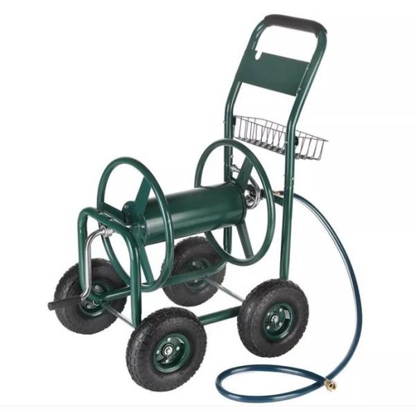 Occasion Selection Support Outdoor Hose Reel Cart with 4 Wheels Customized Carbon Steel