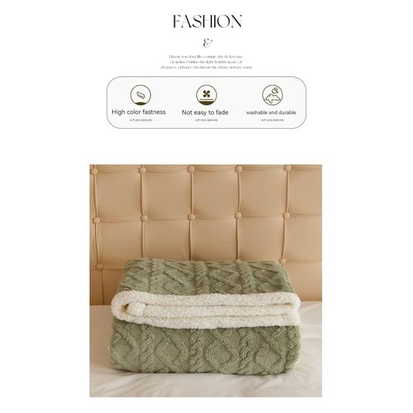 Wedding Knitted Double Sided Lamb Cashmere Plaid Blanket for Winter Warmth
