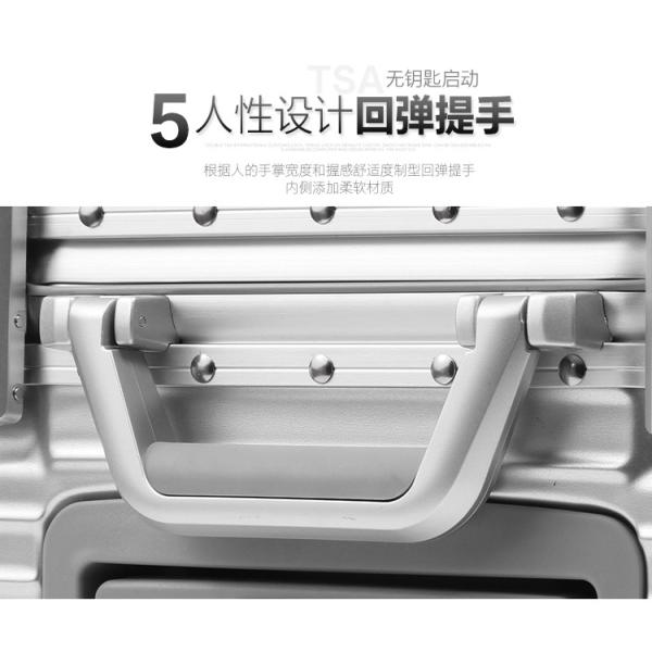 Equipaje de 18 pulgadas, equipaje de embarque pequeño multifuncional, maleta de aluminio para negocios, contraseña para hombres y mujeres 17 caja dura de viaje