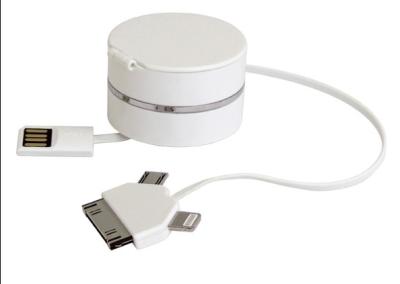 （Micro, iPhone 4, iPhone 5） 3 in 1 retractable mobile phone cable