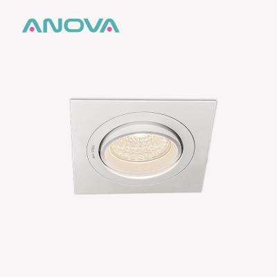 Commercial Square Recessed Spotlight Frame with 20° Tilt and Rotating Housing