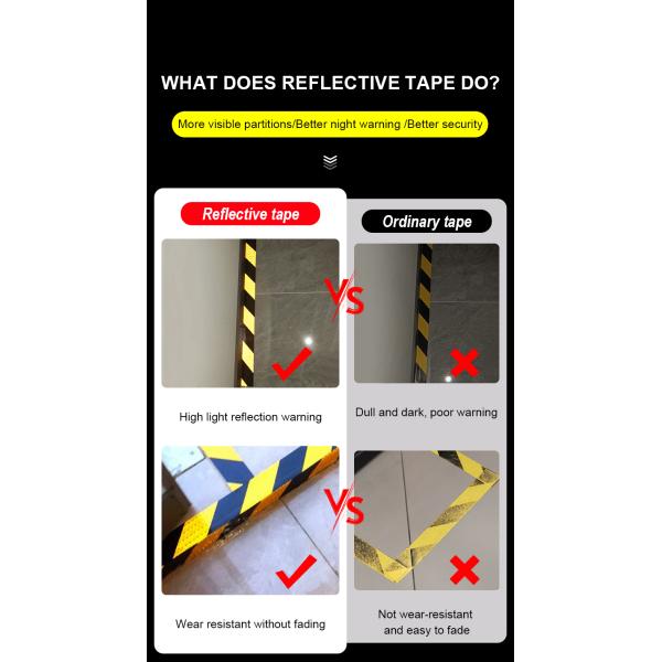 Reflective Tape Outdoor Waterproof Warning Reflector Tape Night Safety Stickers Reflective Tape For Trailer Vehicle Clothing