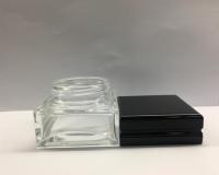 Le cosmétique en verre de la place 30g 50g cogne la bouteille de crème d'emballage de soins de la peau