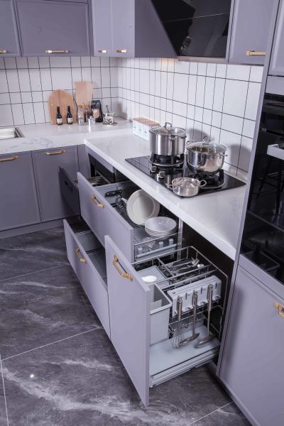 Stainless Steel Kitchen Cabinet - Out Drawer Organizer For Dish & Utensil Storage