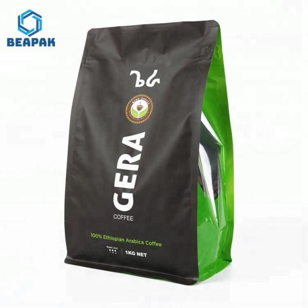 Moisture Proof 1kg Stand Up Zipper Coffee Bean Pouch Bag