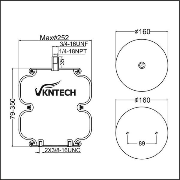 Двойной замысловатый подвес воздуха Firestone W01-358-6927 2B9-218 Goodyear подвеса весны воздуха/воздуха всеобщий для тележки