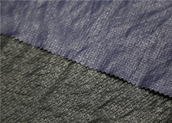 Blue And Black Embossed PU Leather 220 Gsm Normal Tearing Strength Anti - Aging