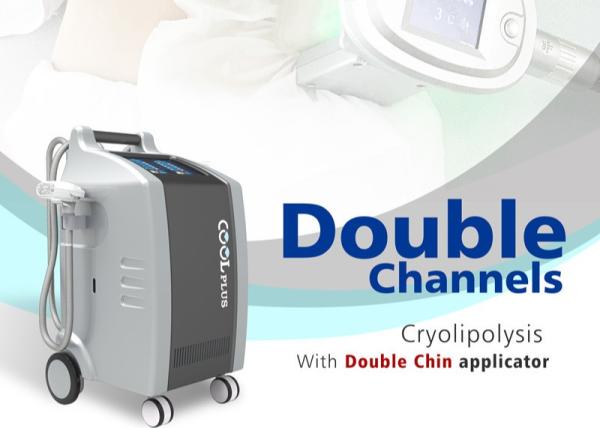 Newest Fat Freezing Cryolipolysis With Chin Treatment Double Cryo Machine 4 Handles Channel Cool Body Fat Freezing
