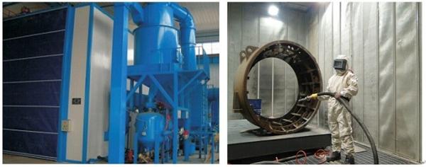 High Efficiency Grit Blasting Room , Industrial Sandblast Cabinet Electric Control