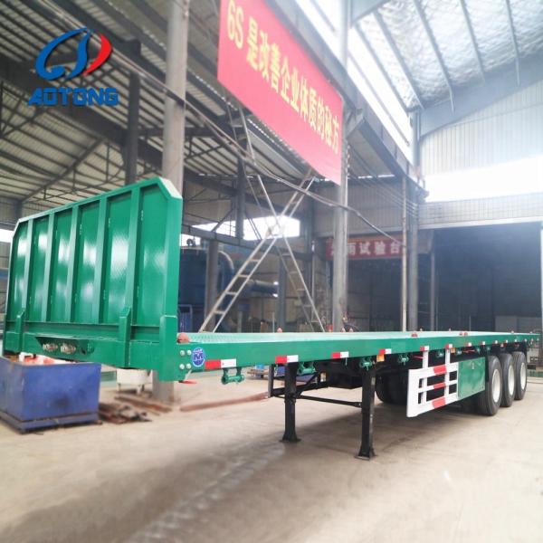 40ft Container Carrier Flatbed Truck Trailer For Cargo Transport
