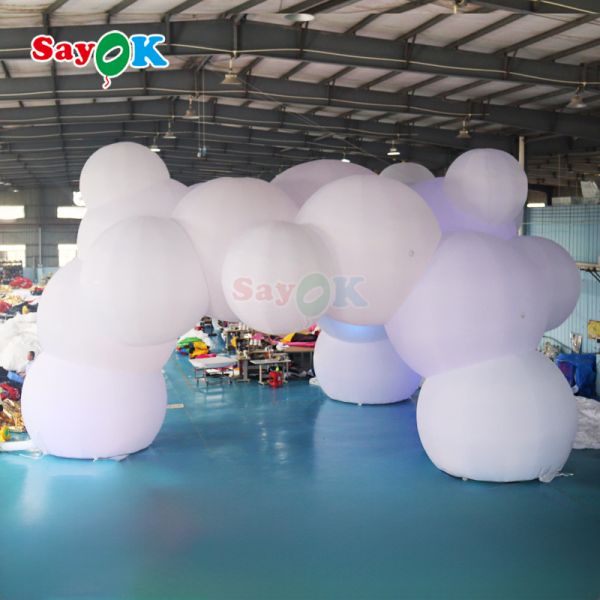 Large 12m x 7m Cloud-Shaped Inflatable Air Tent with LED Lighting and Customizable Logo for Outdoor Events
