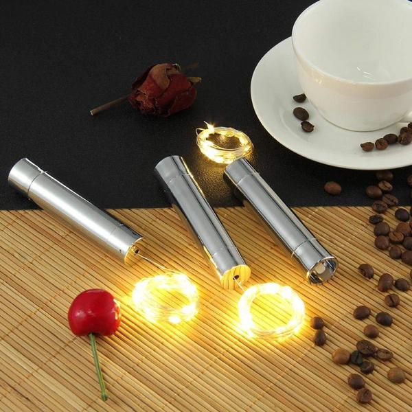 20LEDs String Lights Silver LED Wine Bottle Lights Battery Powered Cork Shape Glass Bottle Stopper Lamp Christmas Garlands Decor