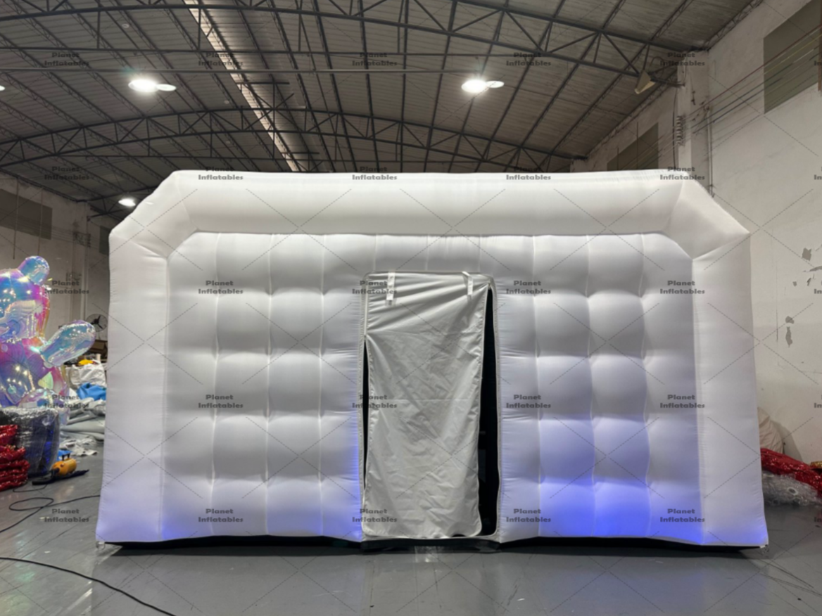 White Oxford Inflatable Hot Yoga Tent Portable & Easy Storage Studio for Indoor/Outdoor Yoga & Gymnastics