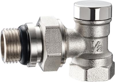 4401 Concealed Handle Brass TRV Angle Valve for Radiator Return DN15 Nickel Plated w/ Female Threads x Flex. Male Nipple