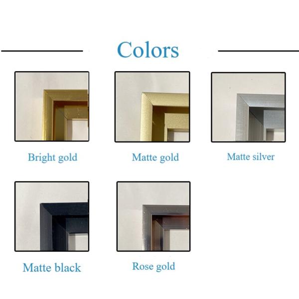 Bright Gold Finish Aluminum Profile for Decorative Standing Photo Frame Standing Design