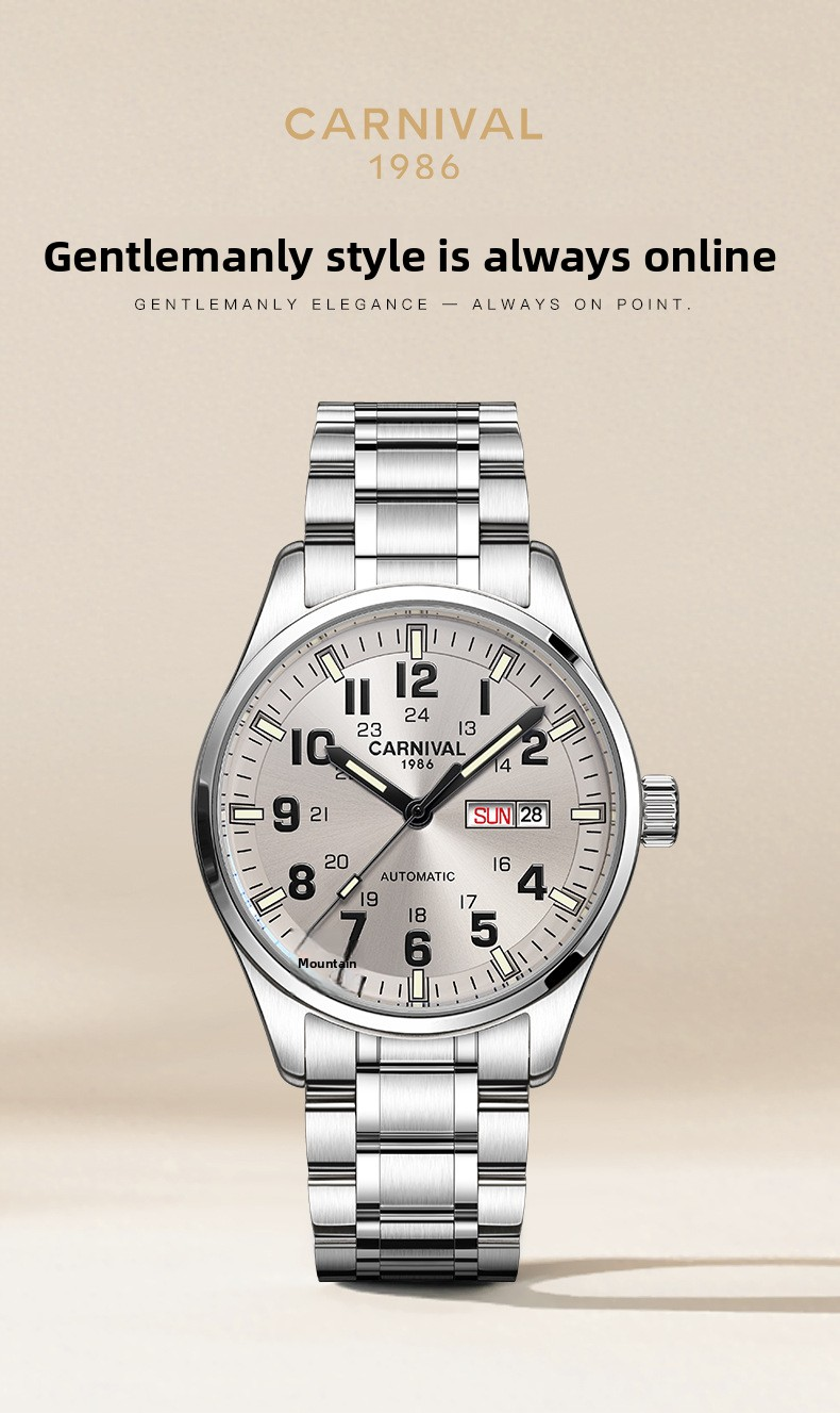Automatic Movement Mens Luxury Wristwatches Stylish Durable And Water Resistant Ideal For Professional Business Settings