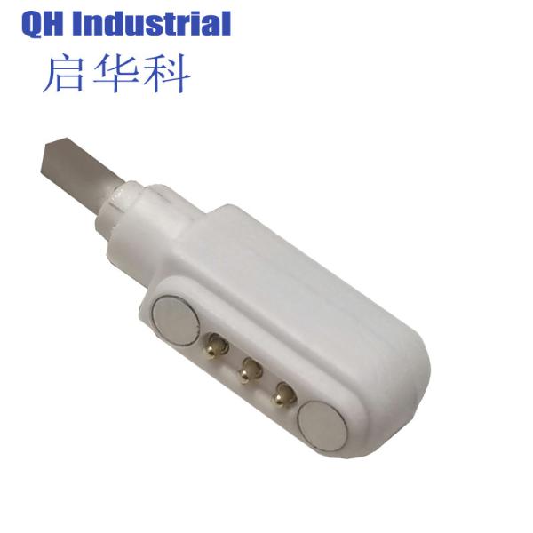 3Pin  Bulgaria Double Head 3A Magnetic 5Pin Pogo Pin Power Connector With Cable For Laptop