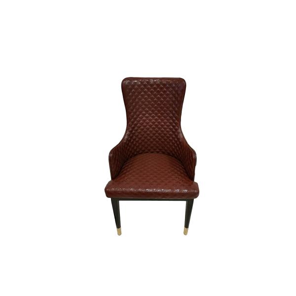 High Back 104cm Wrought Iron Upholstered Dining Chairs