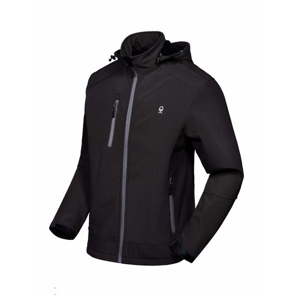 100% Polyester Water Repellent Custom Outdoor Clothing Removable Hood Breathable Inner Fleece