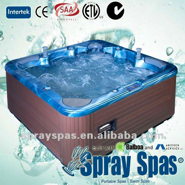 Square combo massage hydro hot tub with 4 seats + 2 lounges 2100mm * 2100mm * 920mm H