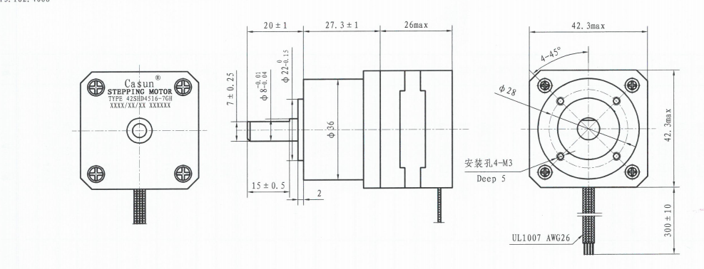 1.8Deg NEMA 17 зацепил мотор гибрида Stepper мотора 42x42x48mm шагая
