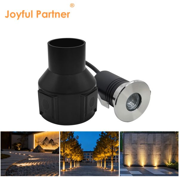 Inground Buried Lamp 3 Watts 55mm Diameter CRI 85/90 DC24V Aluminum Material Asymmetrical Lens For Parking Lot