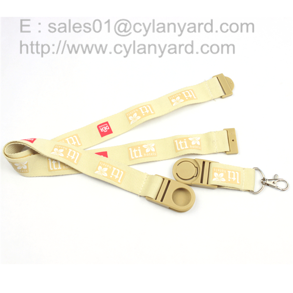 Screen print promotional lanyards with ABS swivel detachable buckle release,