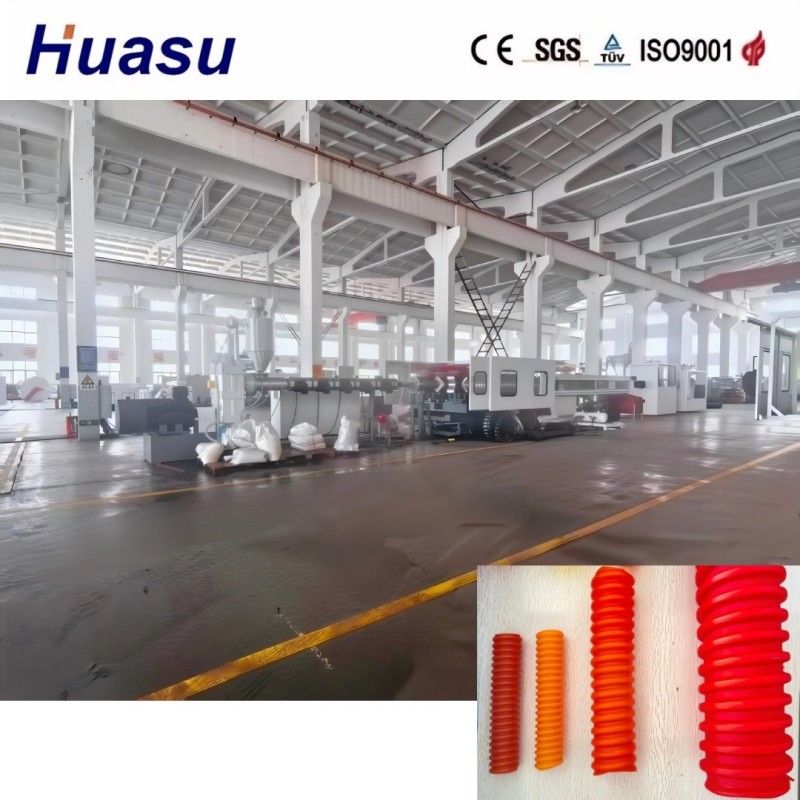PE HDPE PP PVC MPP Spiral Corrugated Pipe Extrusion Line Extruder 200-1000kg/h Fully Automatic 32mm-2000mm