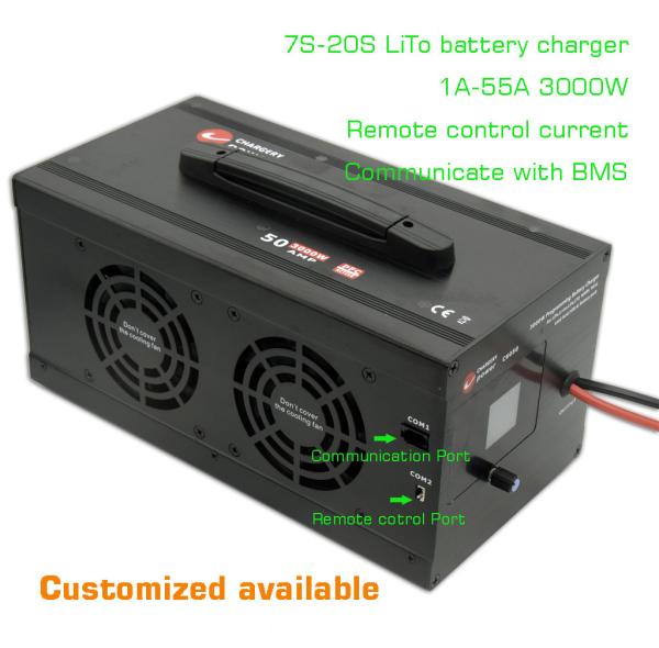 54V 3000W Lithium LTO LiTo Ac To Dc Battery Charger 7S-20S 1A-55A