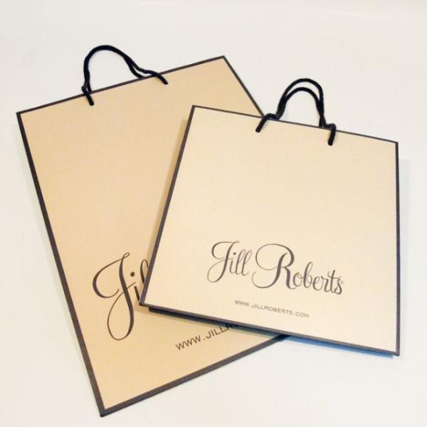 Brown réutilisent des sacs de transporteur d'achats de papier d'art imprimant avec la corde en nylon pour la promotion