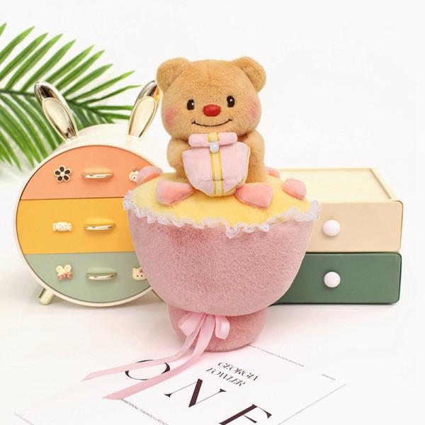 Unique Chinese Valentine's Day 520 Gift Cute Butter Bear Doll Bouquet in Multiple Color