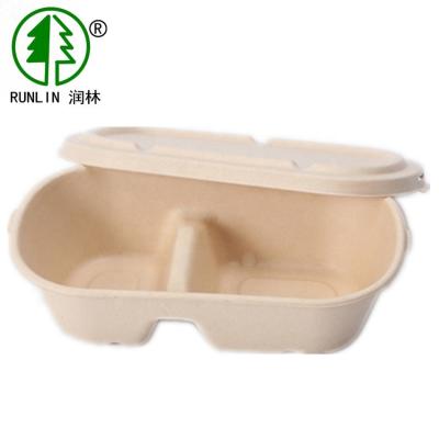2 recipientes de alimento do bagaço dos compartimentos