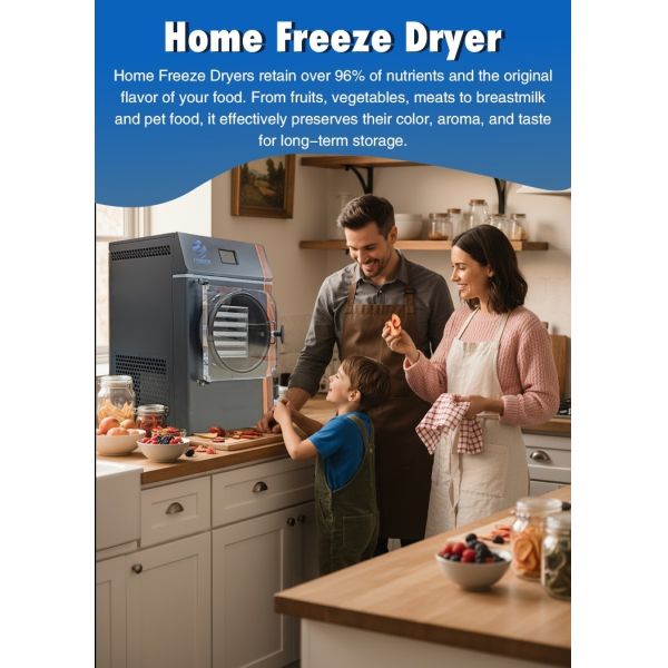 Smart Mini Freeze Dryer with Vacuum Pump Energy-Efficient Lyophilizer for Home Use