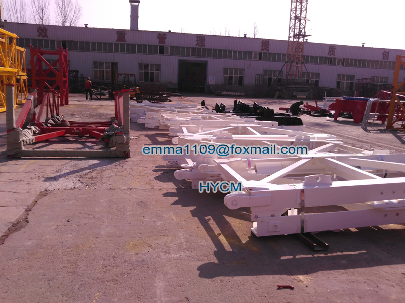 Горячий 6T Luffing Tower Crane с мачтой L46 Секция 45M Boom Jib Внутри зданий